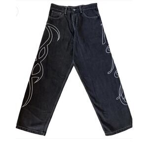 Vaneta Jeans Embroidered Skater Black Size L